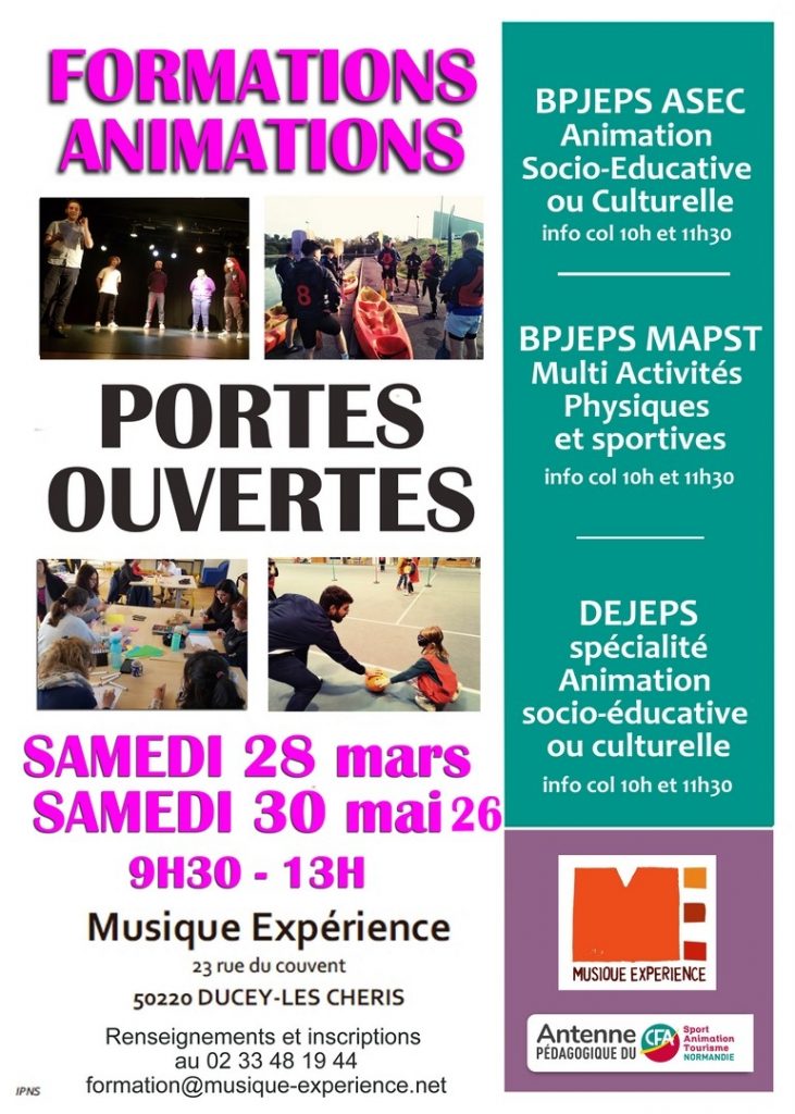 Portes ouvertes Formations métiers de l'animation 28 mars 26